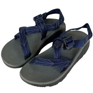 Chaco Z Cloud Aero Blue Mens 10 Navy Grey Sport Hiking Sandals Outdoor Adj Strap